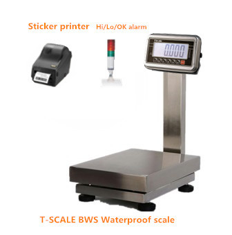 BWS-3040-AL 60kg / 5g Waterproof IP67 Stainless Steel bench platform Checkweigher for sea food weighing with LED display indicator printer